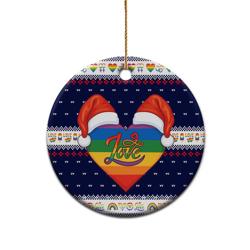 LGBT Heart Christmas Yall Christmas Ceramic Ornament Xmas Holiday Patterns - Wonder Print Shop