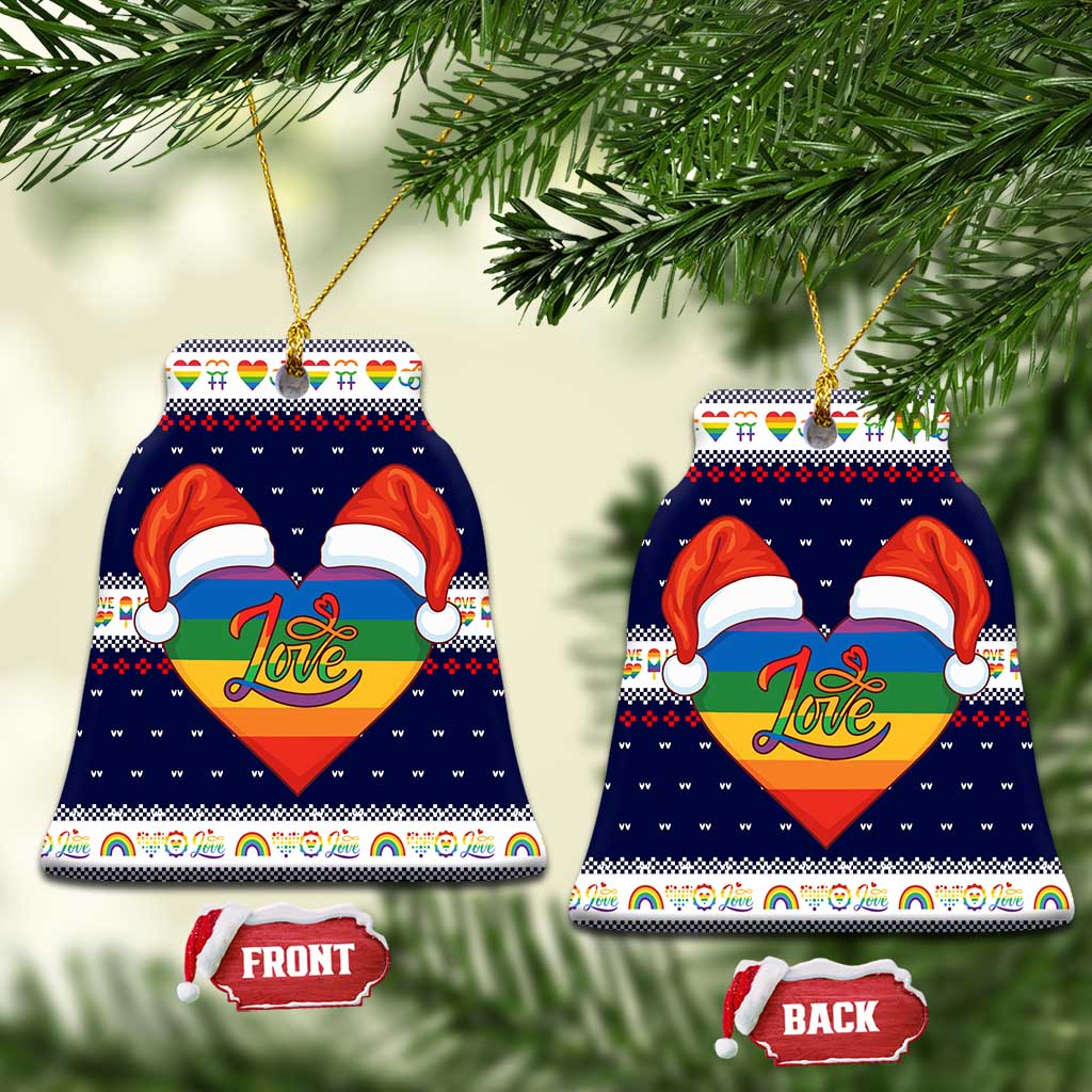 LGBT Heart Christmas Yall Christmas Ceramic Ornament Xmas Holiday Patterns - Wonder Print Shop