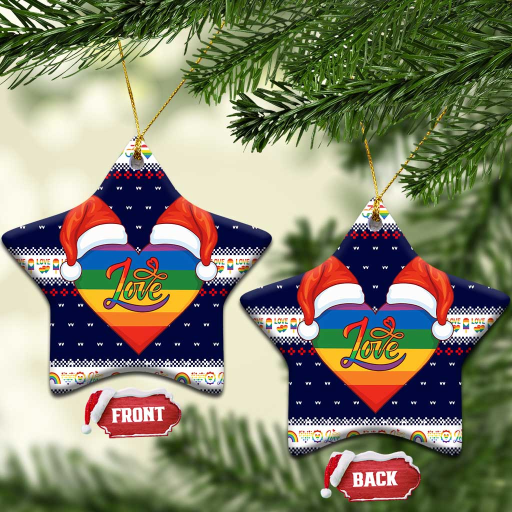 LGBT Heart Christmas Yall Christmas Ceramic Ornament Xmas Holiday Patterns - Wonder Print Shop