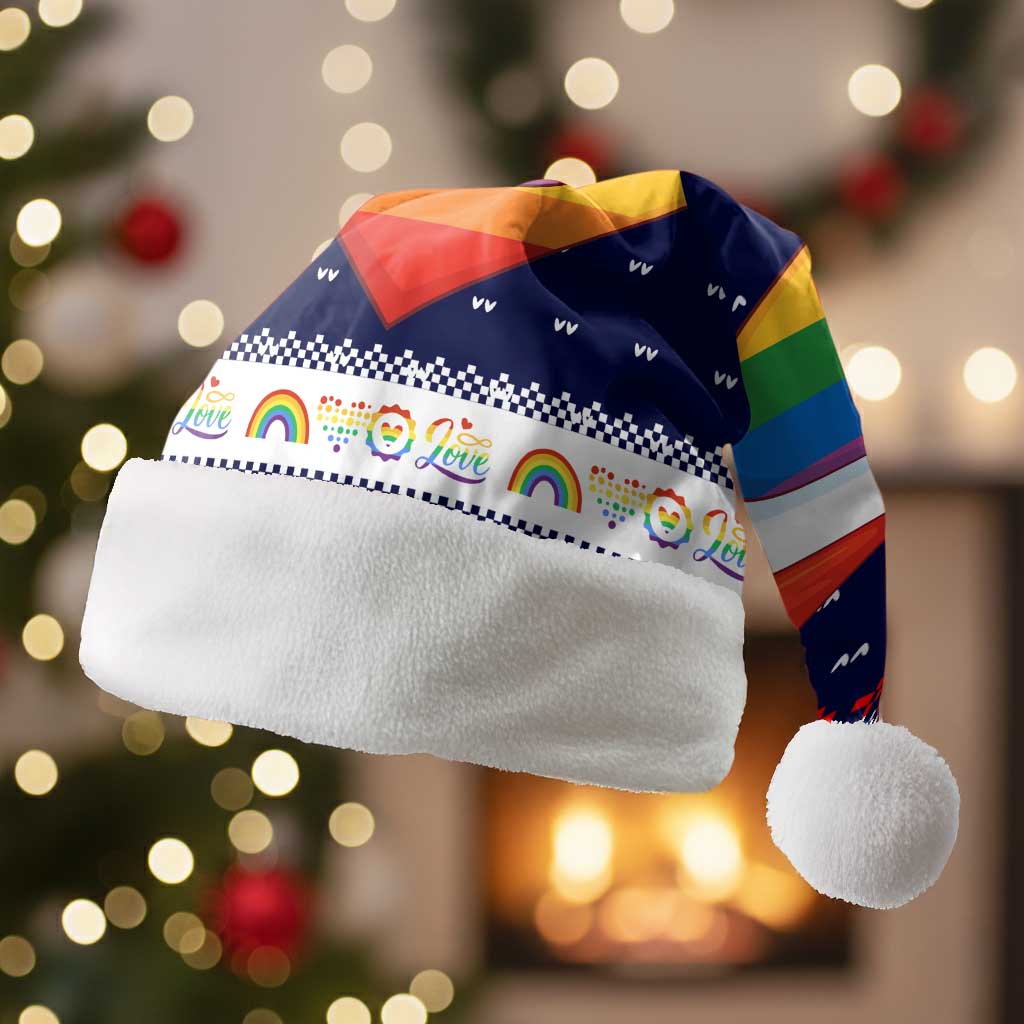 LGBT Heart Christmas Yall Christmas Santa Hat Xmas Holiday Patterns - Wonder Print Shop