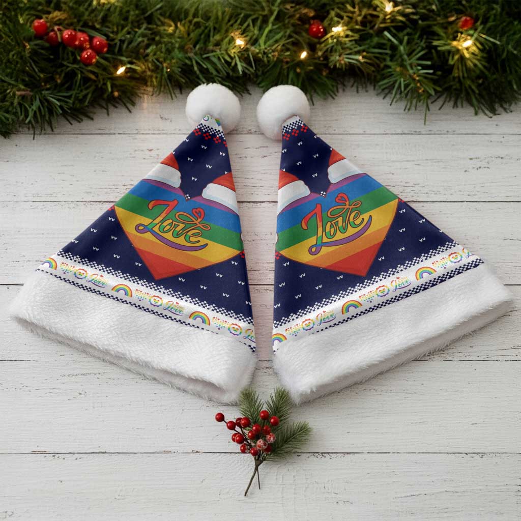 LGBT Heart Christmas Yall Christmas Santa Hat Xmas Holiday Patterns - Wonder Print Shop