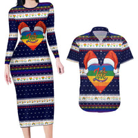 LGBT Heart Christmas Yall Christmas Couples Matching Long Sleeve Bodycon Dress and Hawaiian Shirt Xmas Holiday Patterns - Wonder Print Shop