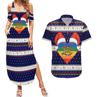 LGBT Heart Christmas Yall Christmas Couples Matching Summer Maxi Dress and Hawaiian Shirt Xmas Holiday Patterns - Wonder Print Shop