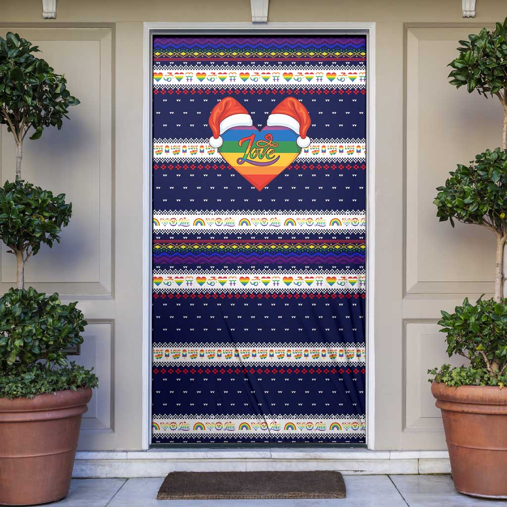 LGBT Heart Christmas Yall Christmas Door Cover Xmas Holiday Patterns - Wonder Print Shop