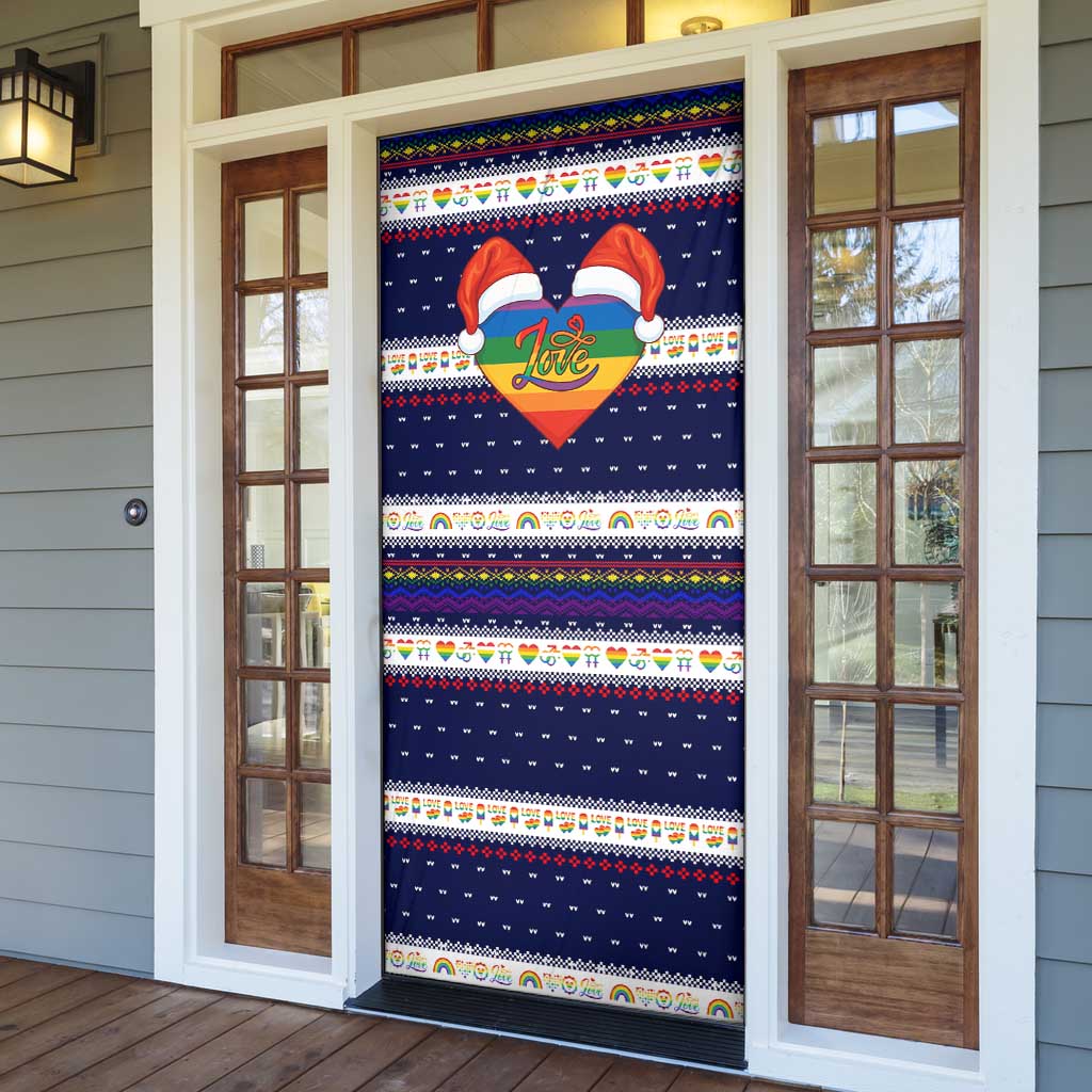 LGBT Heart Christmas Yall Christmas Door Cover Xmas Holiday Patterns - Wonder Print Shop