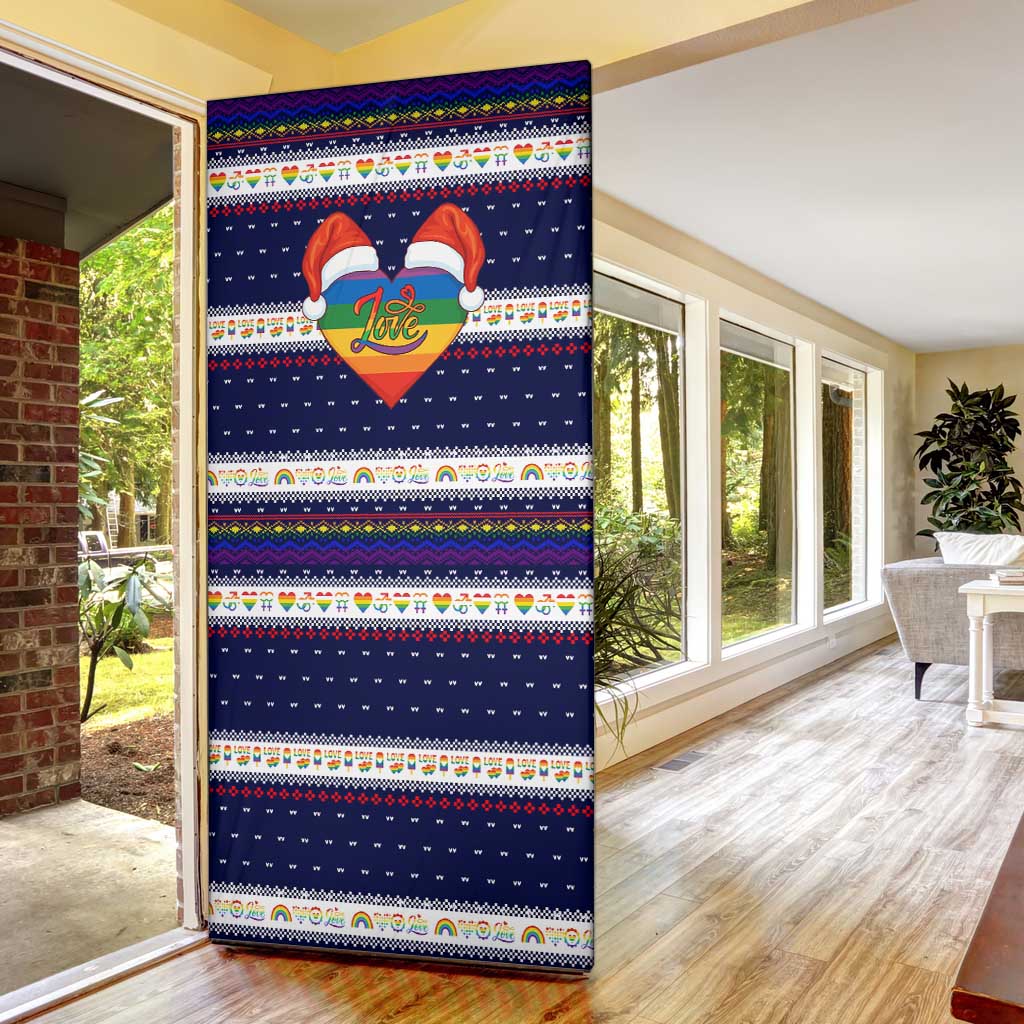 LGBT Heart Christmas Yall Christmas Door Cover Xmas Holiday Patterns - Wonder Print Shop