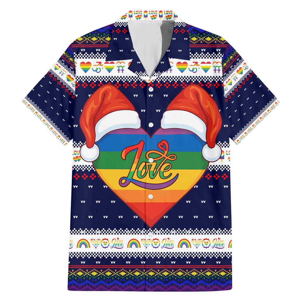 LGBT Heart Christmas Yall Christmas Family Matching Mermaid Dress and Hawaiian Shirt Xmas Holiday Patterns - Wonder Print Shop
