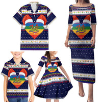 LGBT Heart Christmas Yall Christmas Family Matching Puletasi and Hawaiian Shirt Xmas Holiday Patterns - Wonder Print Shop