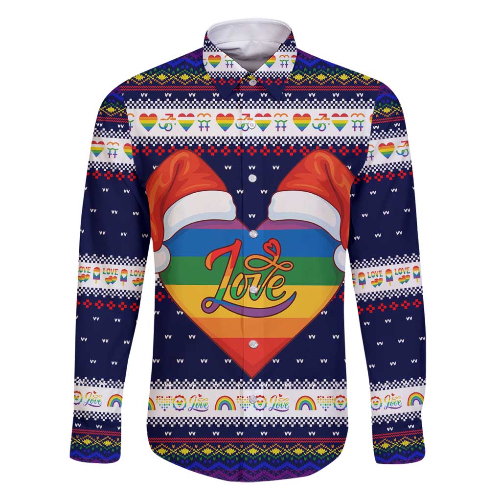 LGBT Heart Christmas Yall Christmas Family Matching Puletasi and Hawaiian Shirt Xmas Holiday Patterns - Wonder Print Shop