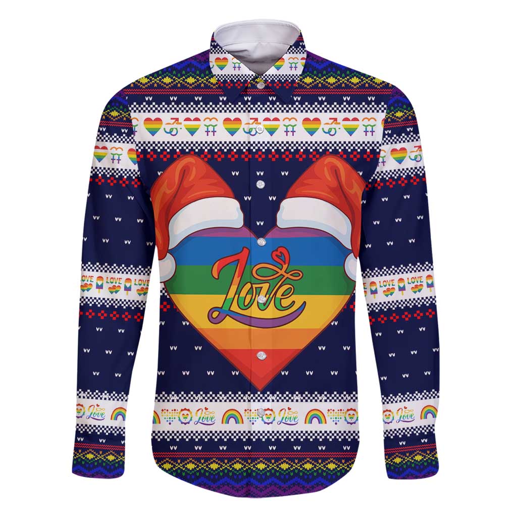 LGBT Heart Christmas Yall Christmas Family Matching Summer Maxi Dress and Hawaiian Shirt Xmas Holiday Patterns - Wonder Print Shop