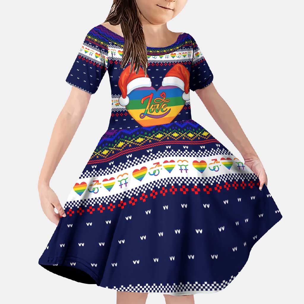 LGBT Heart Christmas Yall Christmas Family Matching Tank Maxi Dress and Hawaiian Shirt Xmas Holiday Patterns - Wonder Print Shop