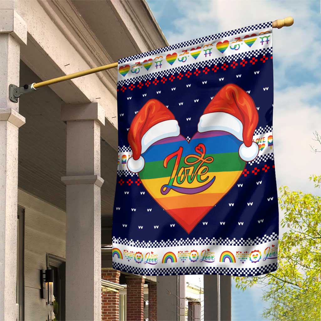 LGBT Heart Christmas Yall Christmas Garden Flag Xmas Holiday Patterns - Wonder Print Shop