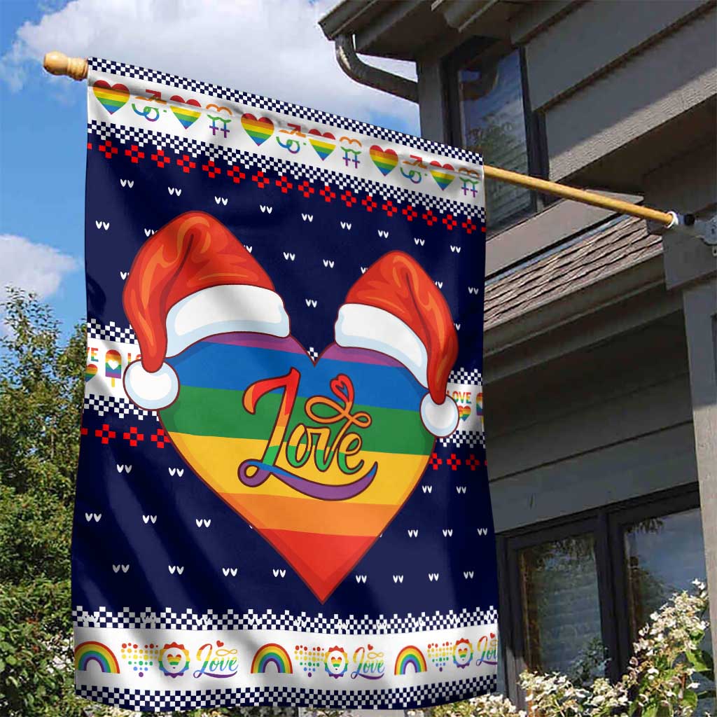 LGBT Heart Christmas Yall Christmas Garden Flag Xmas Holiday Patterns - Wonder Print Shop