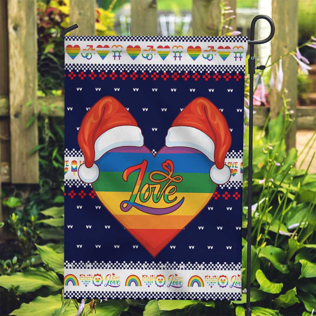 LGBT Heart Christmas Yall Christmas Garden Flag Xmas Holiday Patterns - Wonder Print Shop