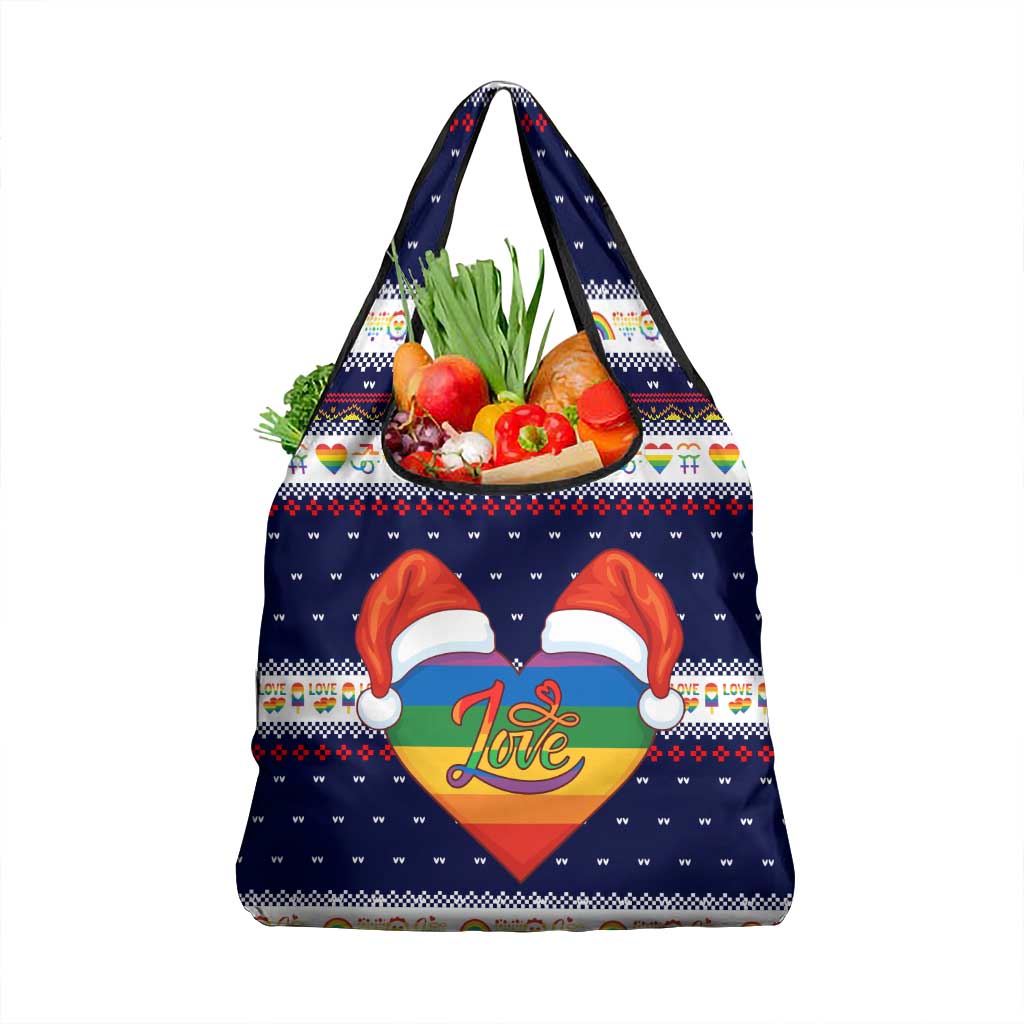 LGBT Heart Christmas Yall Christmas Grocery Bag Xmas Holiday Patterns - Wonder Print Shop