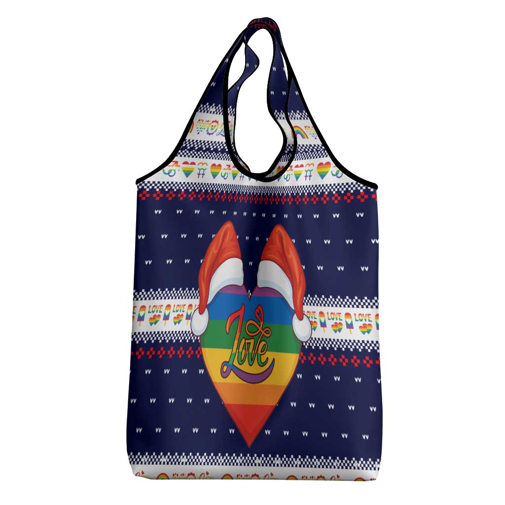LGBT Heart Christmas Yall Christmas Grocery Bag Xmas Holiday Patterns - Wonder Print Shop