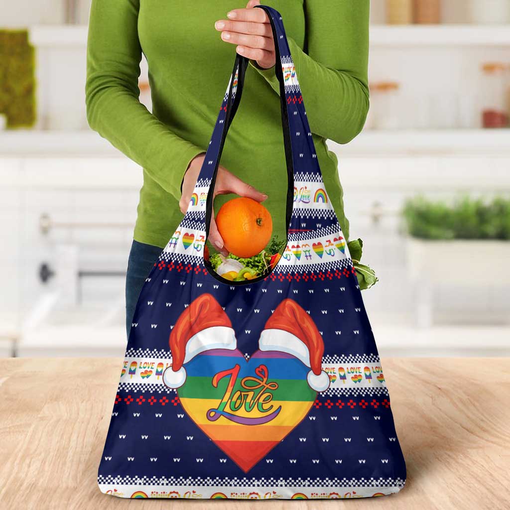 LGBT Heart Christmas Yall Christmas Grocery Bag Xmas Holiday Patterns - Wonder Print Shop