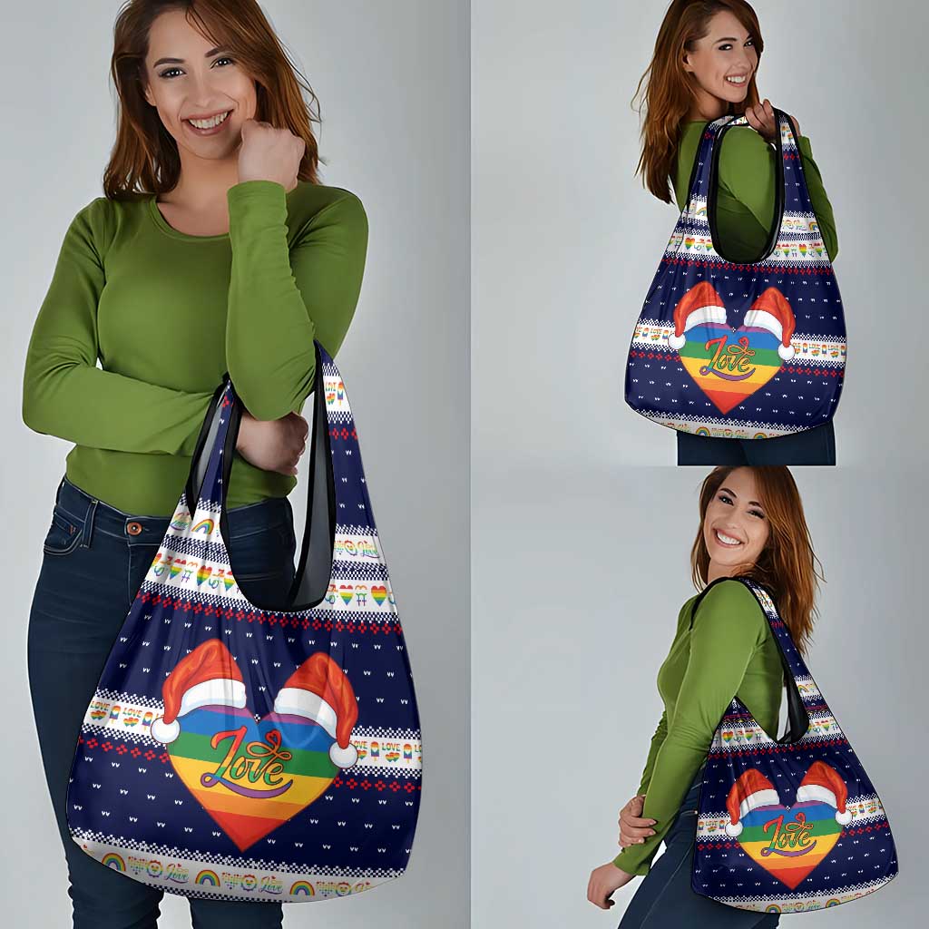 LGBT Heart Christmas Yall Christmas Grocery Bag Xmas Holiday Patterns - Wonder Print Shop