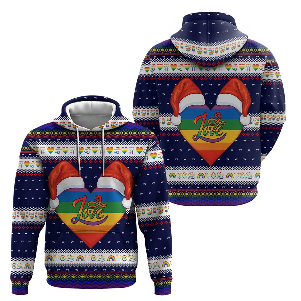 LGBT Heart Christmas Yall Christmas Hoodie Xmas Holiday Patterns - Wonder Print Shop