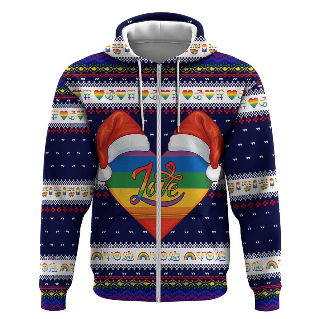 LGBT Heart Christmas Yall Christmas Hoodie Xmas Holiday Patterns - Wonder Print Shop