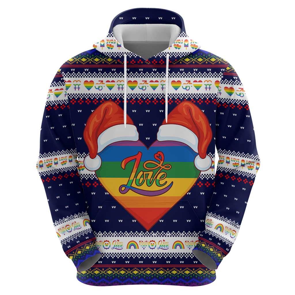 LGBT Heart Christmas Yall Christmas Hoodie Xmas Holiday Patterns - Wonder Print Shop