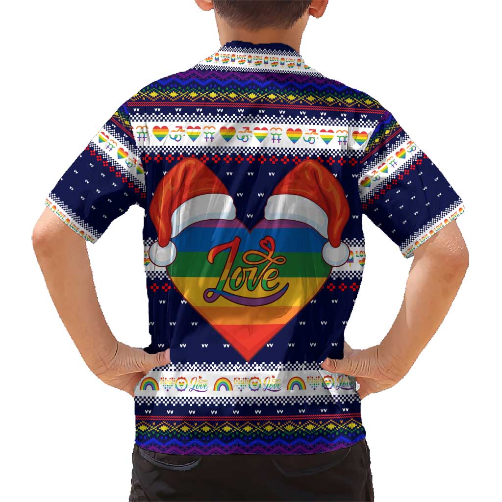 LGBT Heart Christmas Yall Christmas Kid Hawaiian Shirt Xmas Holiday Patterns - Wonder Print Shop