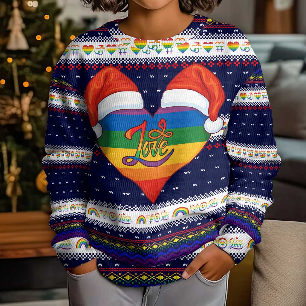LGBT Heart Christmas Yall Christmas Kid Ugly Christmas Sweater Xmas Holiday Patterns - Wonder Print Shop