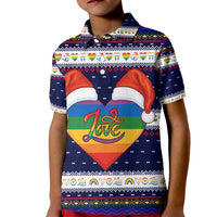 LGBT Heart Christmas Yall Christmas Kid Polo Shirt Xmas Holiday Patterns - Wonder Print Shop