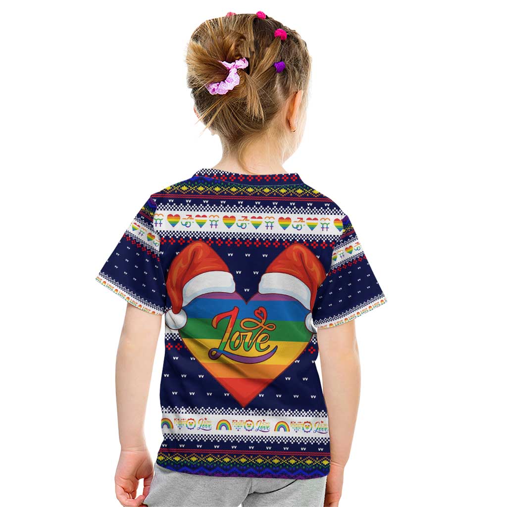 LGBT Heart Christmas Yall Christmas Kid T Shirt Xmas Holiday Patterns - Wonder Print Shop