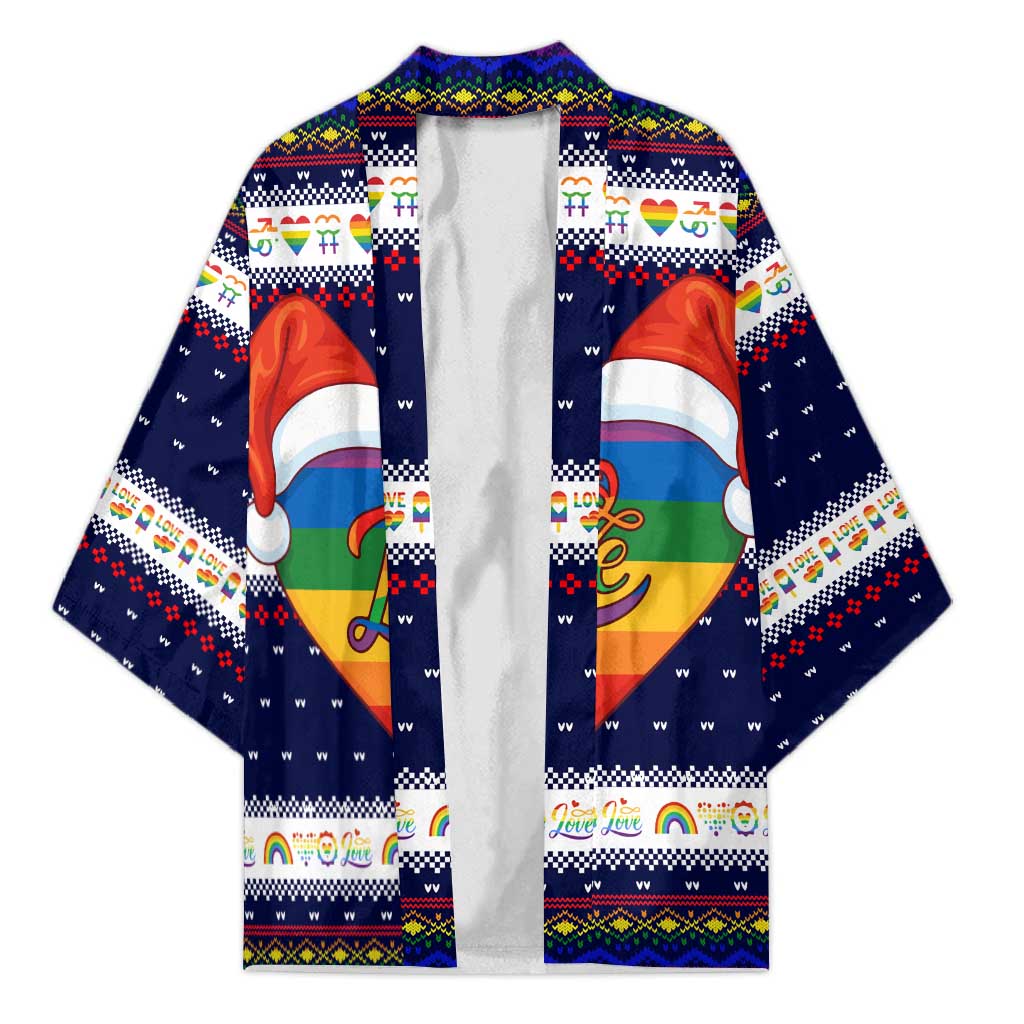 LGBT Heart Christmas Yall Christmas Kimono Xmas Holiday Patterns - Wonder Print Shop