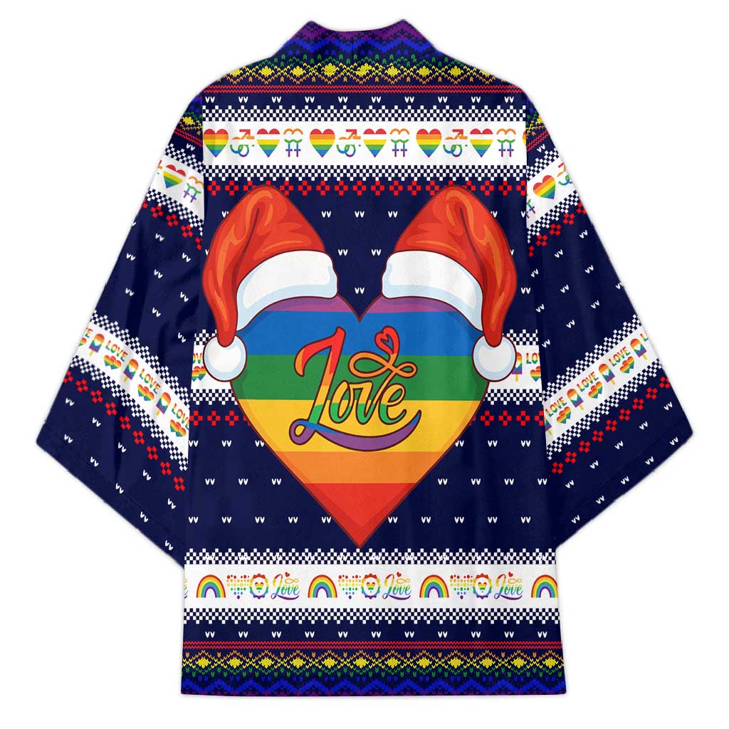 LGBT Heart Christmas Yall Christmas Kimono Xmas Holiday Patterns - Wonder Print Shop
