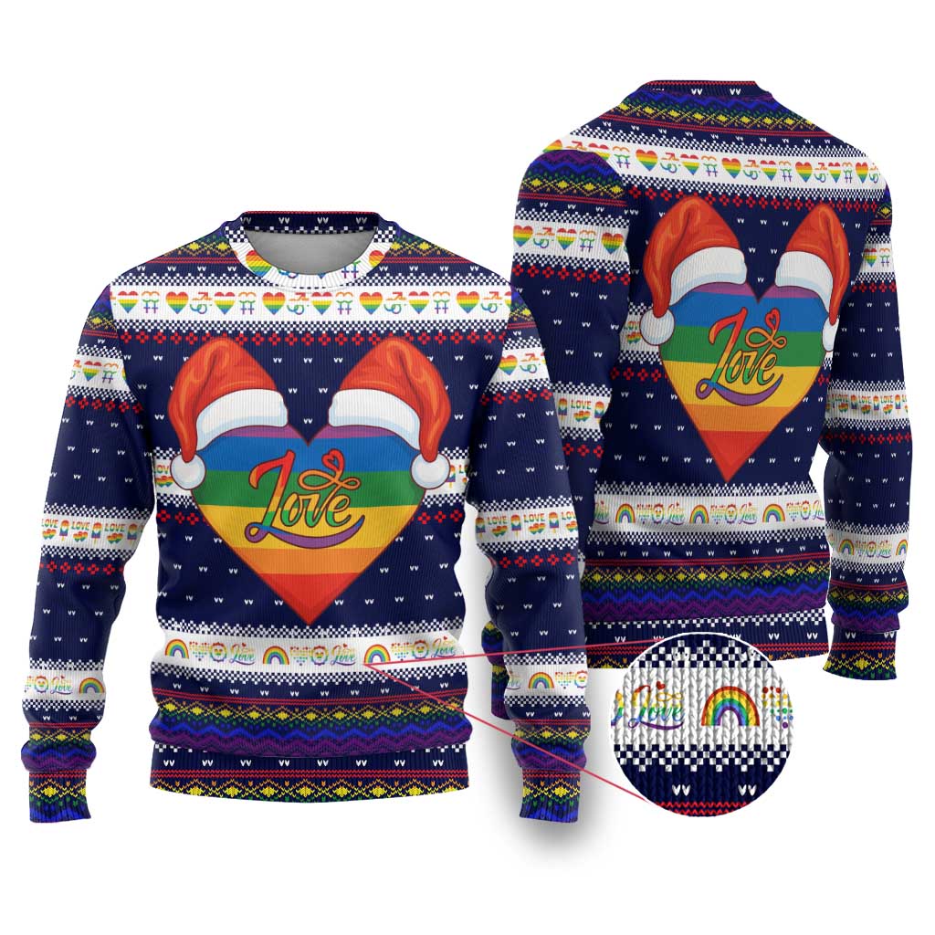 LGBT Heart Christmas Yall Christmas Ugly Christmas Sweater Xmas Holiday Patterns - Wonder Print Shop