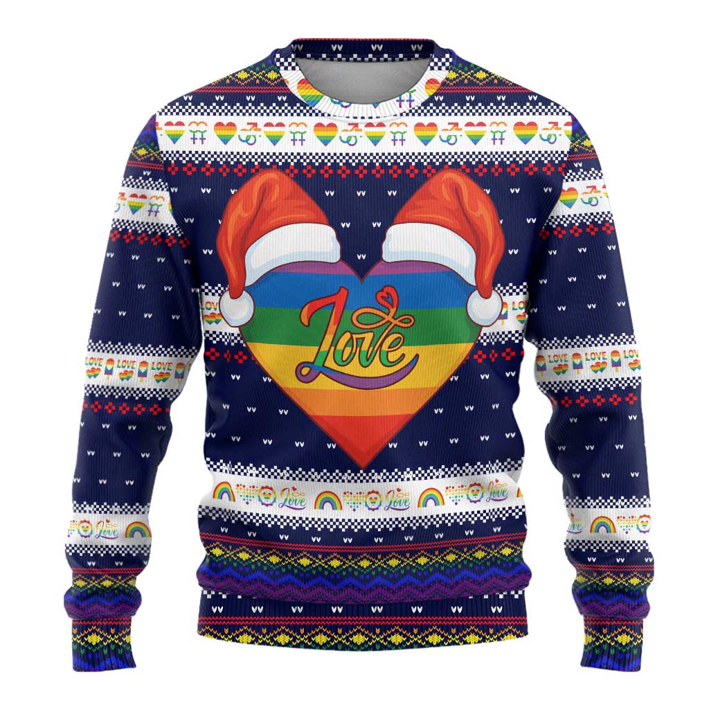 LGBT Heart Christmas Yall Christmas Ugly Christmas Sweater Xmas Holiday Patterns - Wonder Print Shop