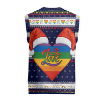 LGBT Heart Christmas Yall Christmas Knitted V-Neck Vest Xmas Holiday Patterns - Wonder Print Shop
