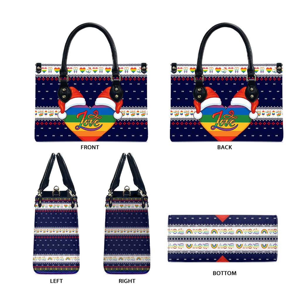 LGBT Heart Christmas Yall Christmas Leather Bag Xmas Holiday Patterns - Wonder Print Shop