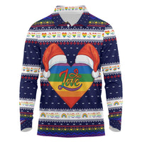 LGBT Heart Christmas Yall Christmas Long Sleeve Polo Shirt Xmas Holiday Patterns - Wonder Print Shop