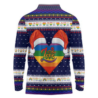 LGBT Heart Christmas Yall Christmas Long Sleeve Polo Shirt Xmas Holiday Patterns - Wonder Print Shop