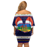 LGBT Heart Christmas Yall Christmas Off Shoulder Short Dress Xmas Holiday Patterns - Wonder Print Shop