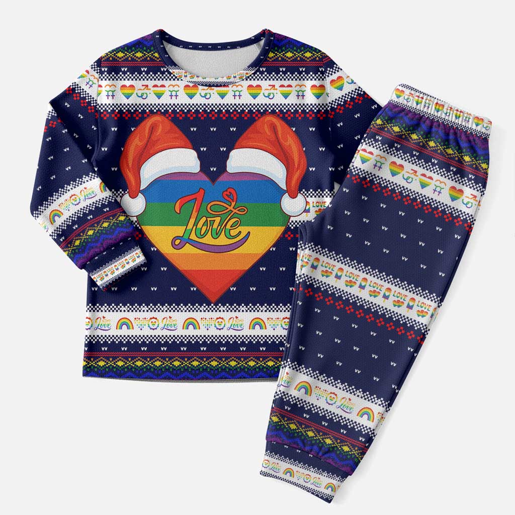 LGBT Heart Christmas Yall Christmas Pajama Set Xmas Holiday Patterns - Wonder Print Shop