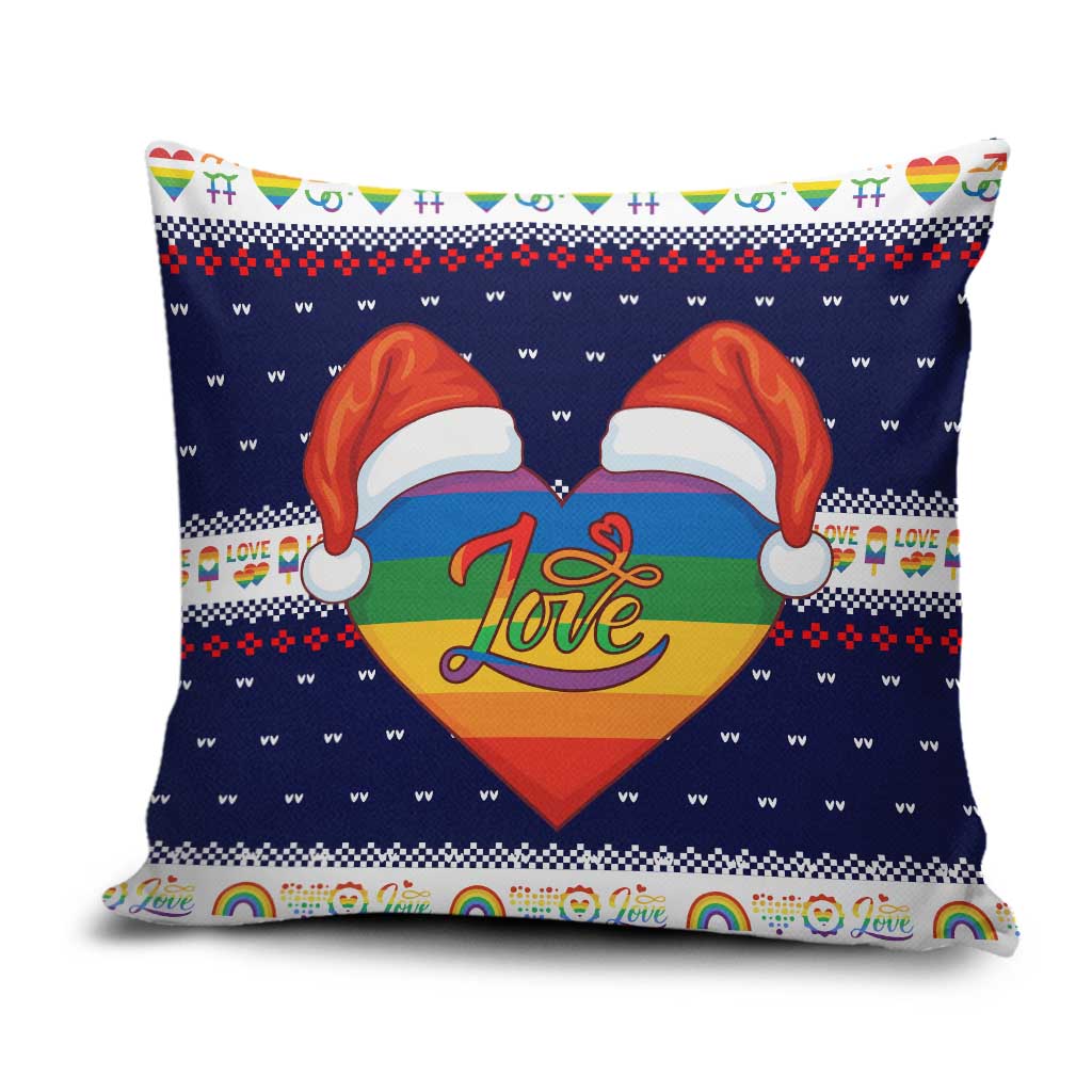 LGBT Heart Christmas Yall Christmas Pillow Cover Xmas Holiday Patterns - Wonder Print Shop