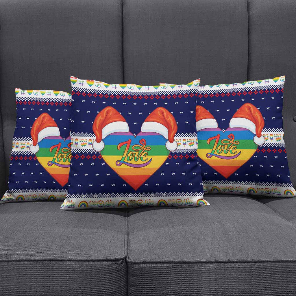 LGBT Heart Christmas Yall Christmas Pillow Cover Xmas Holiday Patterns - Wonder Print Shop