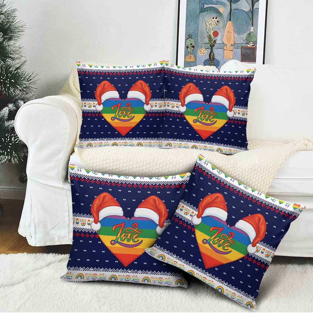 LGBT Heart Christmas Yall Christmas Pillow Cover Xmas Holiday Patterns - Wonder Print Shop