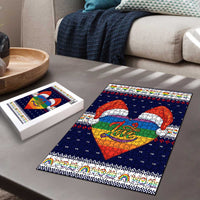 LGBT Heart Christmas Yall Christmas Puzzle Xmas Holiday Patterns - Wonder Print Shop