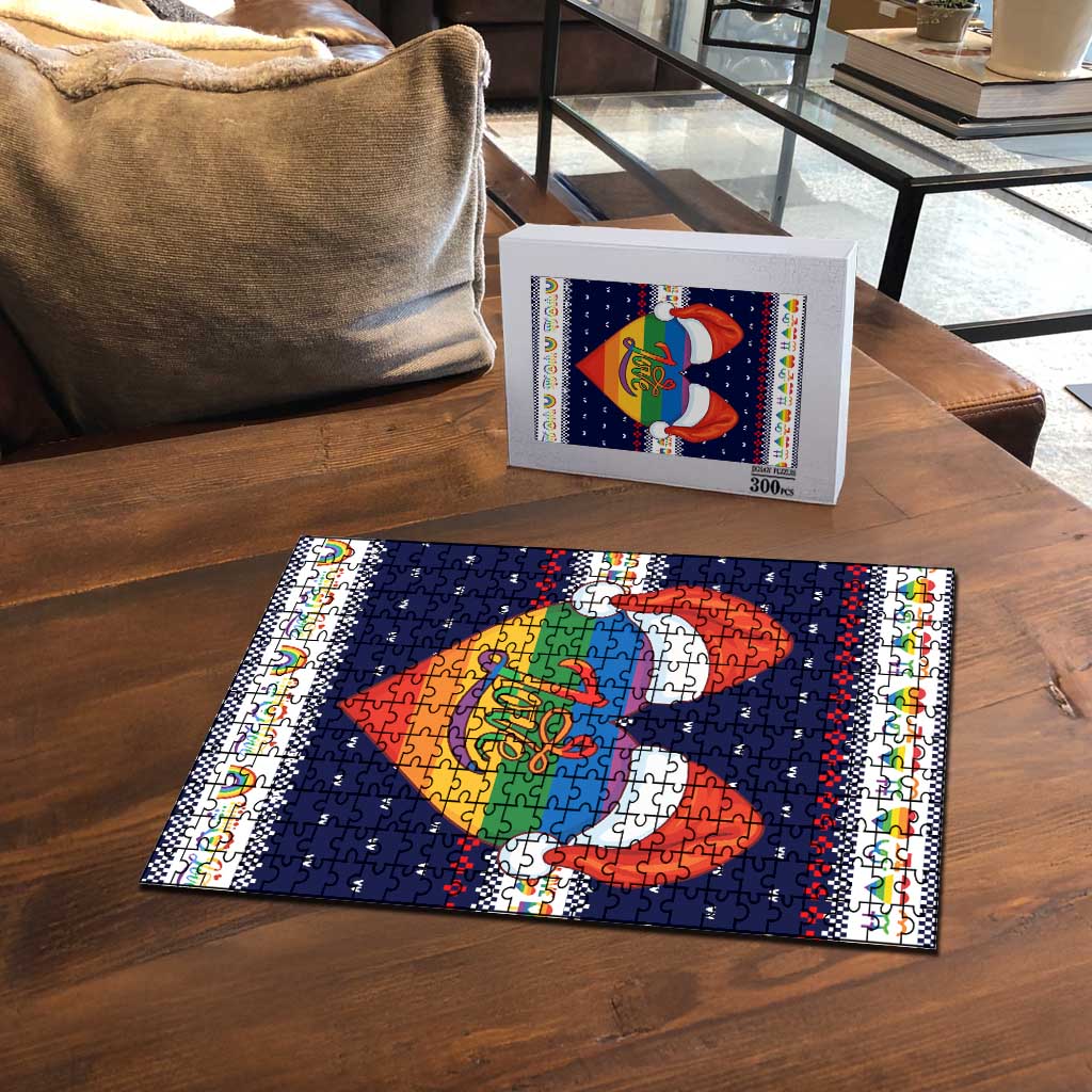 LGBT Heart Christmas Yall Christmas Puzzle Xmas Holiday Patterns - Wonder Print Shop