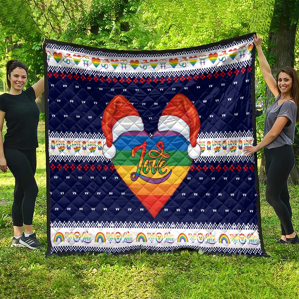 LGBT Heart Christmas Yall Christmas Quilt Xmas Holiday Patterns - Wonder Print Shop