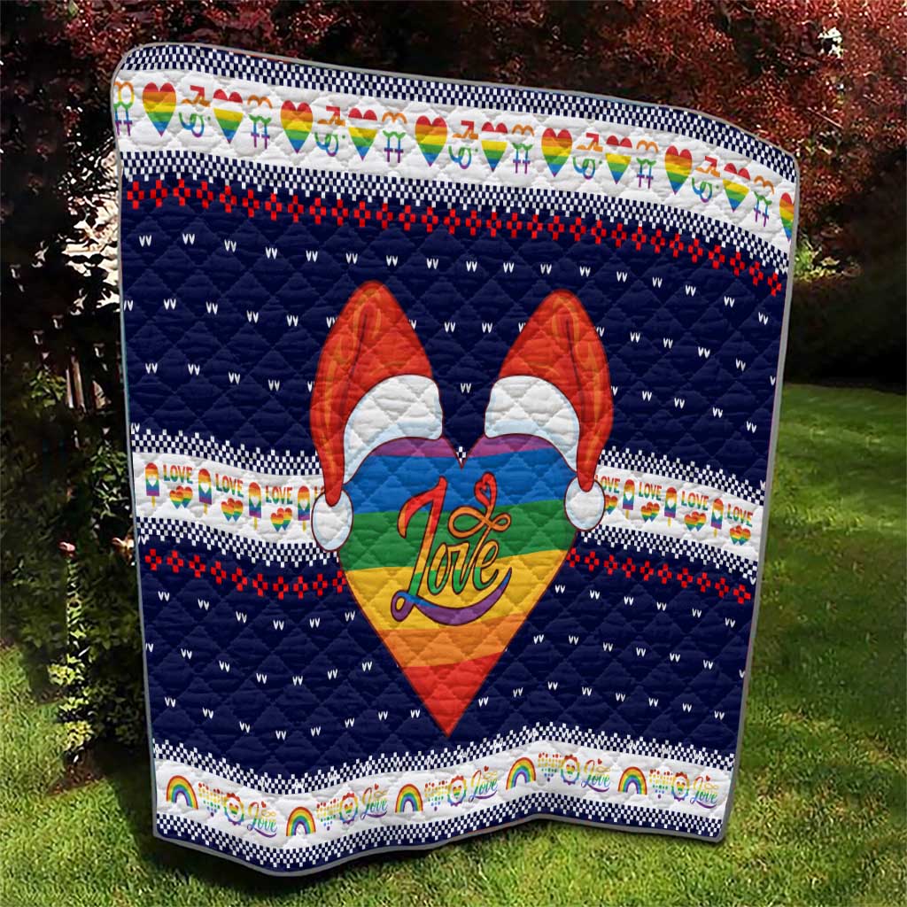 LGBT Heart Christmas Yall Christmas Quilt Xmas Holiday Patterns - Wonder Print Shop