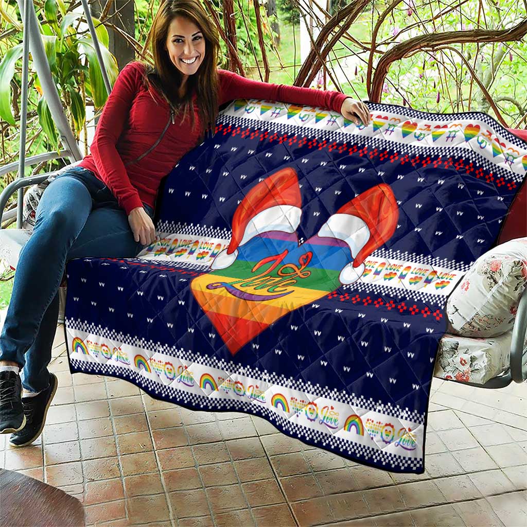 LGBT Heart Christmas Yall Christmas Quilt Xmas Holiday Patterns - Wonder Print Shop