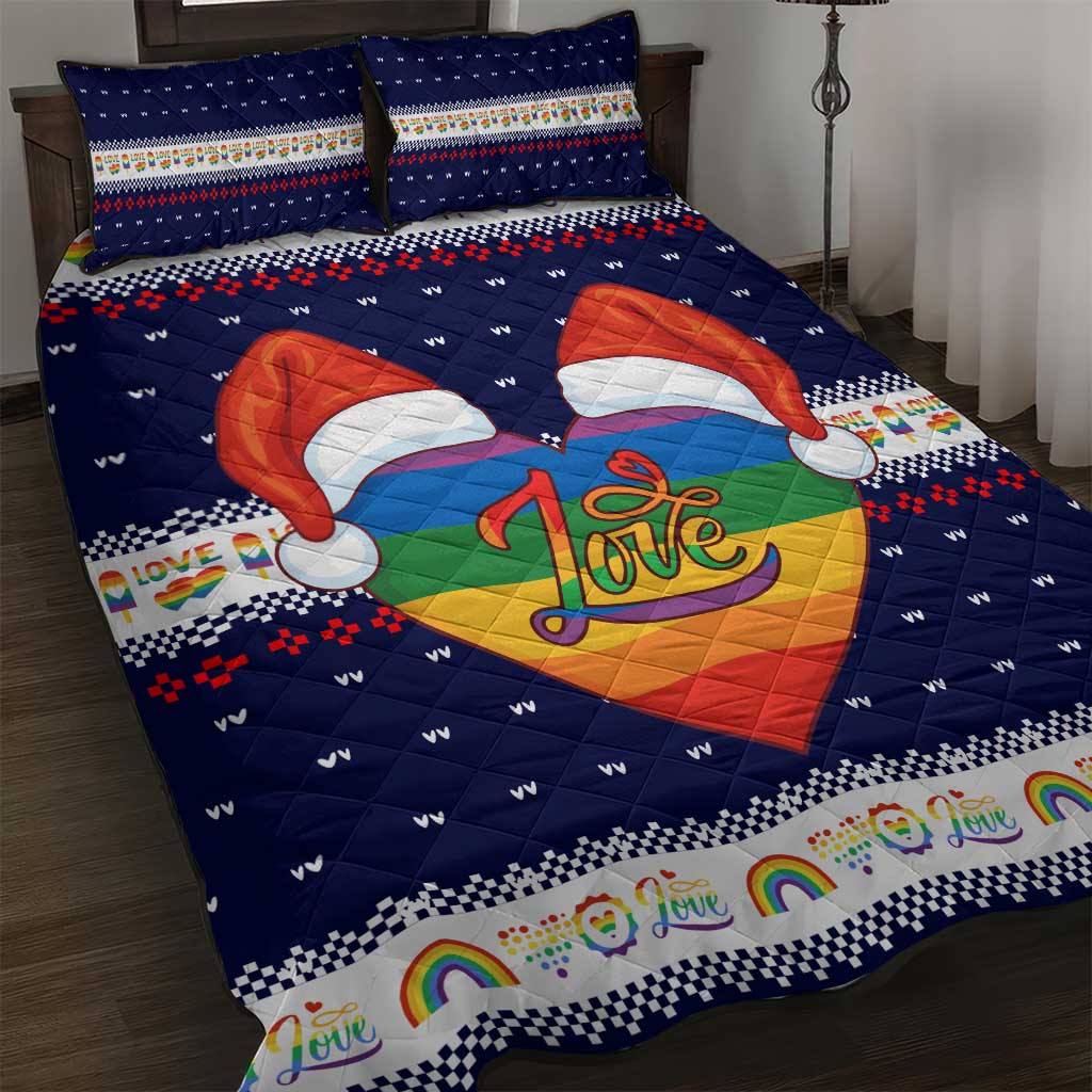 LGBT Heart Christmas Yall Christmas Quilt Bed Set Xmas Holiday Patterns - Wonder Print Shop