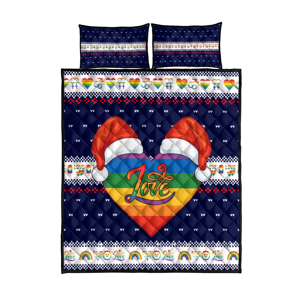 LGBT Heart Christmas Yall Christmas Quilt Bed Set Xmas Holiday Patterns - Wonder Print Shop