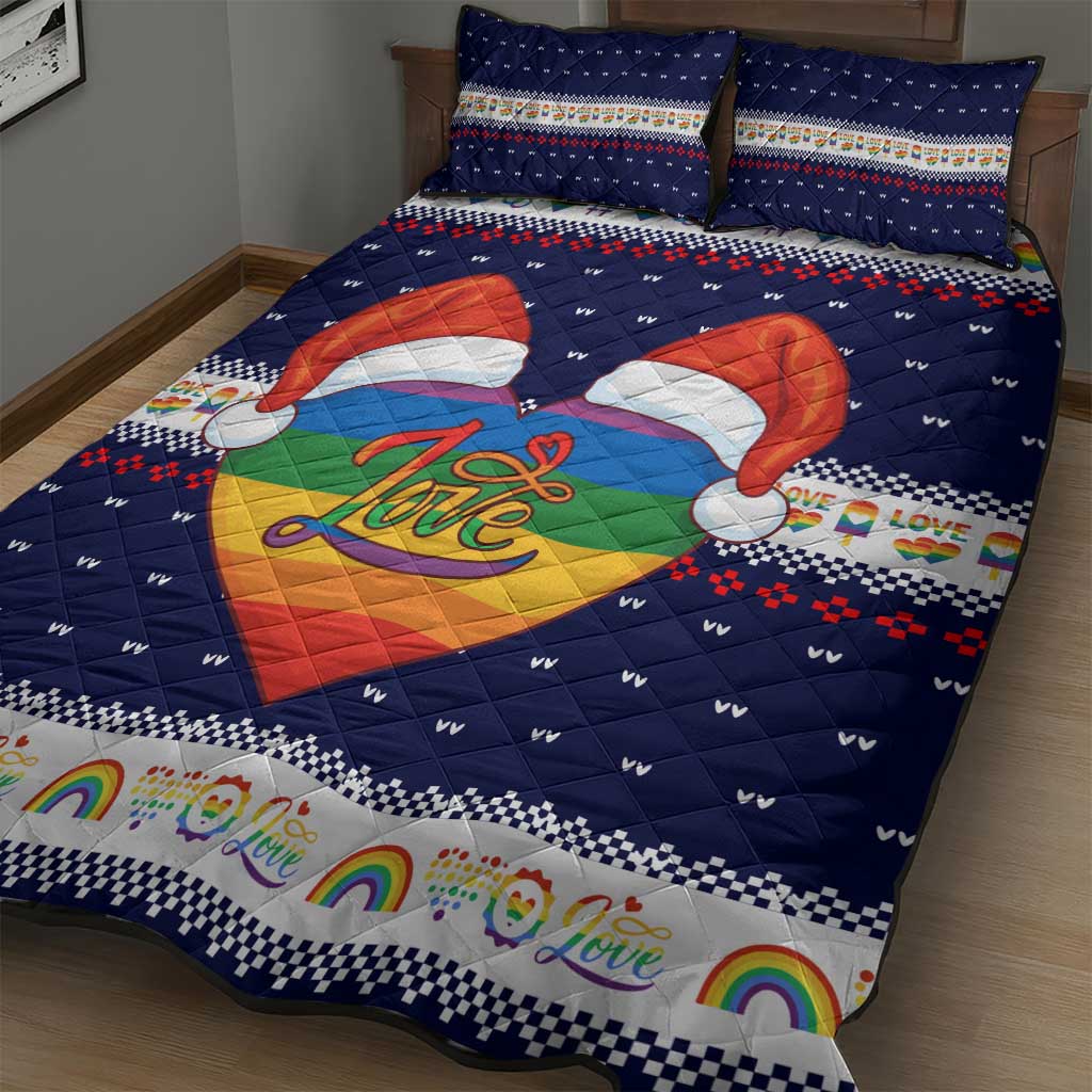 LGBT Heart Christmas Yall Christmas Quilt Bed Set Xmas Holiday Patterns - Wonder Print Shop
